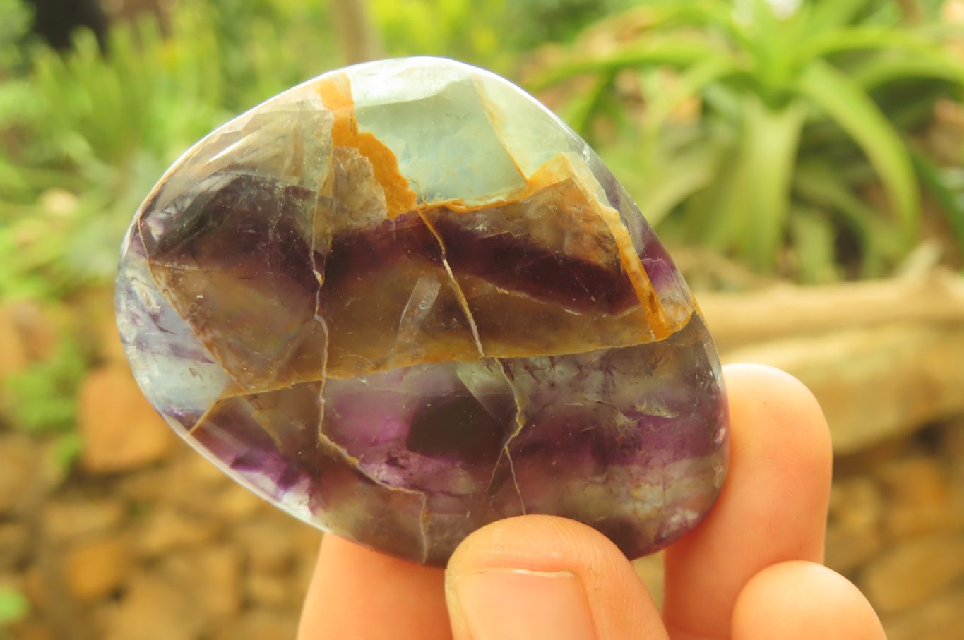 Polished Watermelon Fluorite Free Forms x 12 From Namibia - Toprock Gemstones and Minerals 
