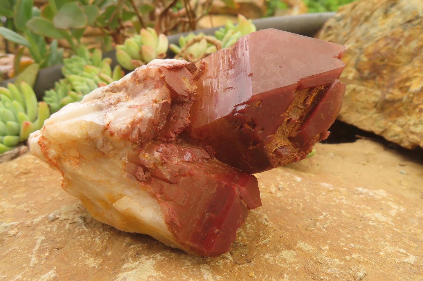 Natural Red Hematoid Quartz Clusters x 4 From Karoi, Zimbabwe - Toprock Gemstones and Minerals 