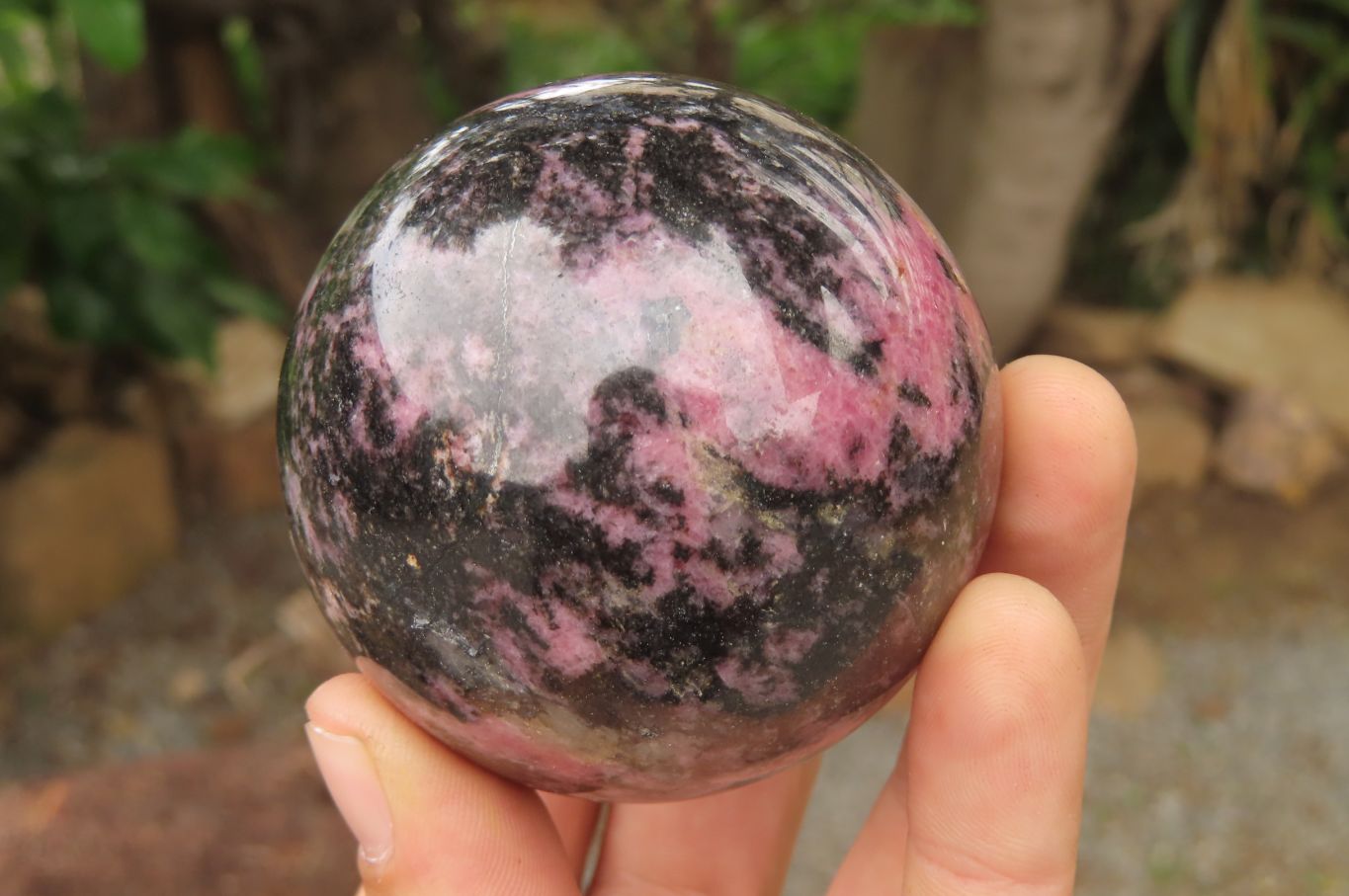 Polished Rhodonite Spheres x 4 From Madagascar - Toprock Gemstones and Minerals 