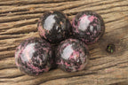 Polished Rhodonite Spheres x 4 From Madagascar - Toprock Gemstones and Minerals 