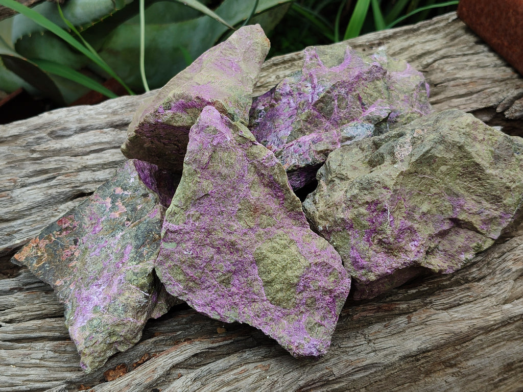 Natural Stichtite Cobbed Specimens x 5 From Barberton, South Africa - Toprock Gemstones and Minerals 