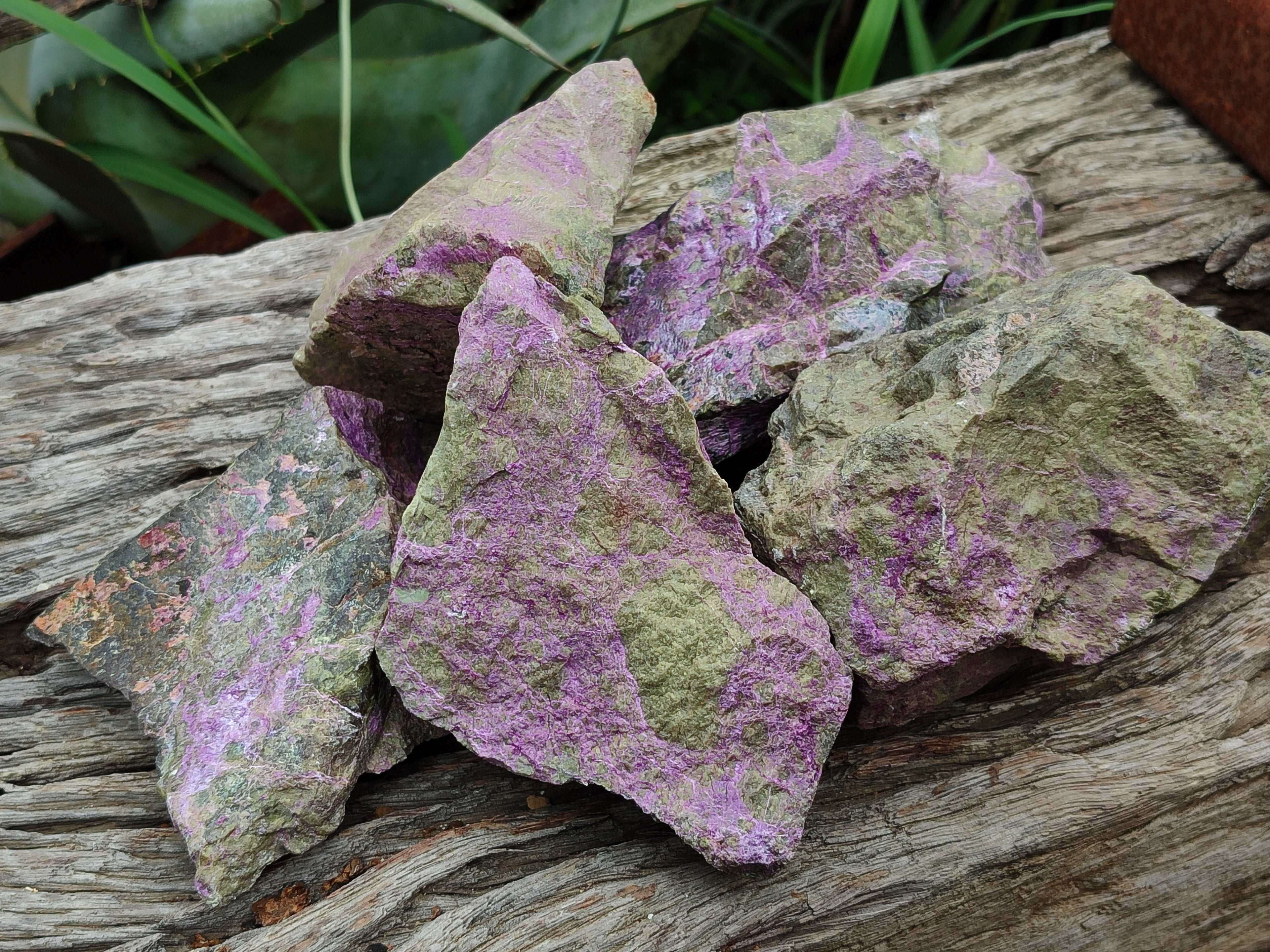 Natural Stichtite Cobbed Specimens x 5 From Barberton, South Africa - Toprock Gemstones and Minerals 