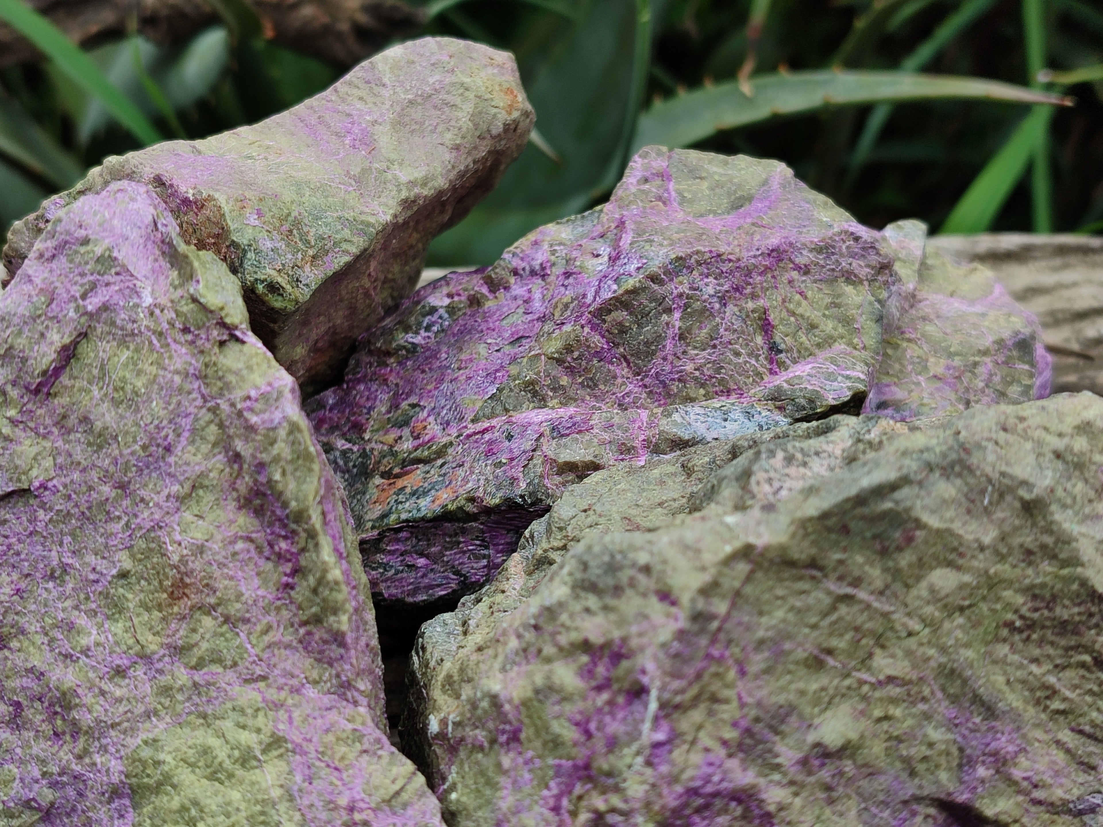 Natural Stichtite Cobbed Specimens x 5 From Barberton, South Africa - Toprock Gemstones and Minerals 