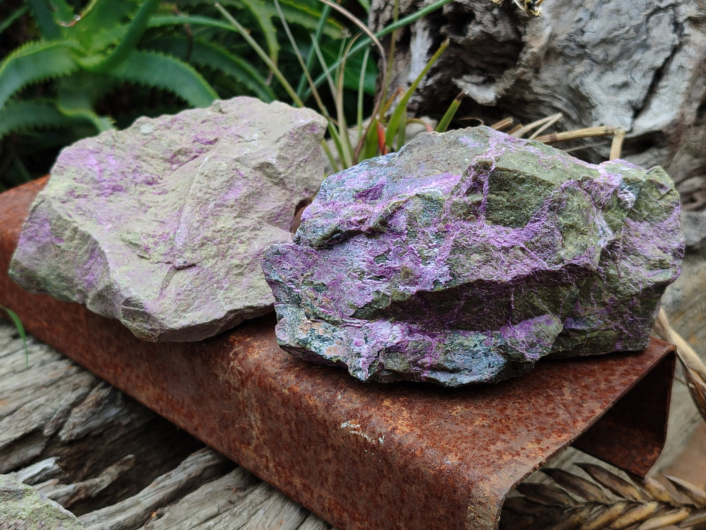 Natural Stichtite Cobbed Specimens x 5 From Barberton, South Africa - Toprock Gemstones and Minerals 