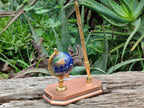 Hand Made Small Gems of The World Globe Desk Set - Sold per Item - From China - Toprock Gemstones and Minerals 