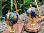 Hand Made Small Gems of The World Globe Desk Set - Sold per Item - From China - Toprock Gemstones and Minerals 