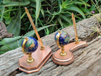 Hand Made Small Gems of The World Globe Desk Set - Sold per Item - From China - Toprock Gemstones and Minerals 