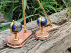 Hand Made Small Gems of The World Globe Desk Set - Sold per Item - From China - Toprock Gemstones and Minerals 