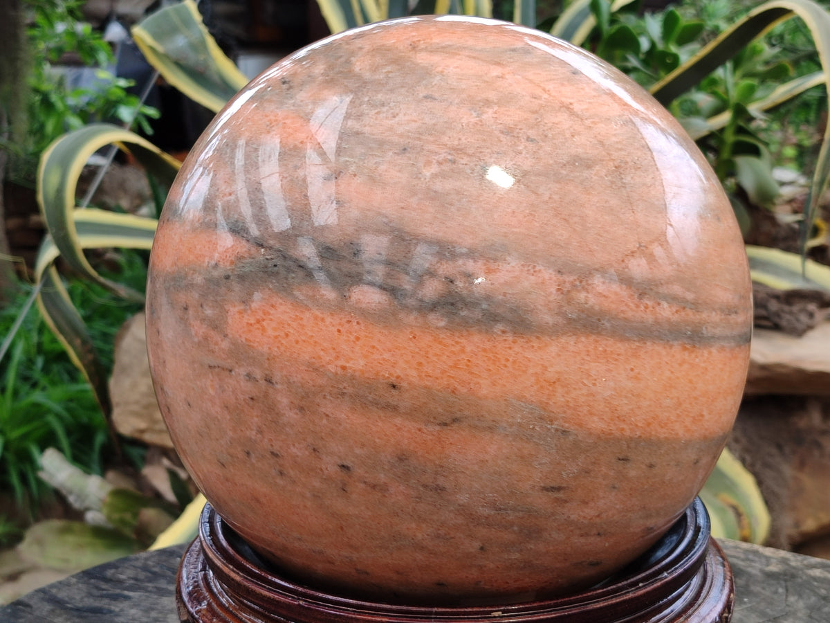 Polished Orange Twist Calcite Sphere x 1 From Madagascar - Toprock Gemstones and Minerals 