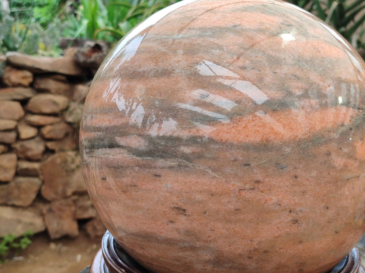 Polished Orange Twist Calcite Sphere x 1 From Madagascar - Toprock Gemstones and Minerals 