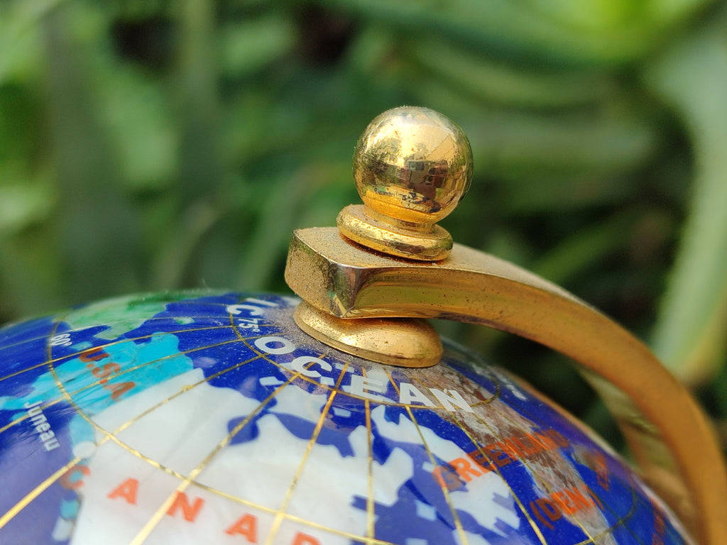 Hand Made Mixed Gemstone World Globe Bookends - sold per item -  From China - Toprock Gemstones and Minerals 