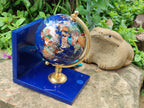 Hand Made Mixed Gemstone World Globe Bookends - sold per item -  From China - Toprock Gemstones and Minerals 