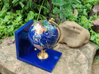 Hand Made Mixed Gemstone World Globe Bookends - sold per item -  From China - Toprock Gemstones and Minerals 