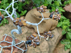 Hand Made Tigers Eye Wire Wrap Tree On Cobbed Nguni Jasper - Sold per Item -  From South Africa - Toprock Gemstones and Minerals 