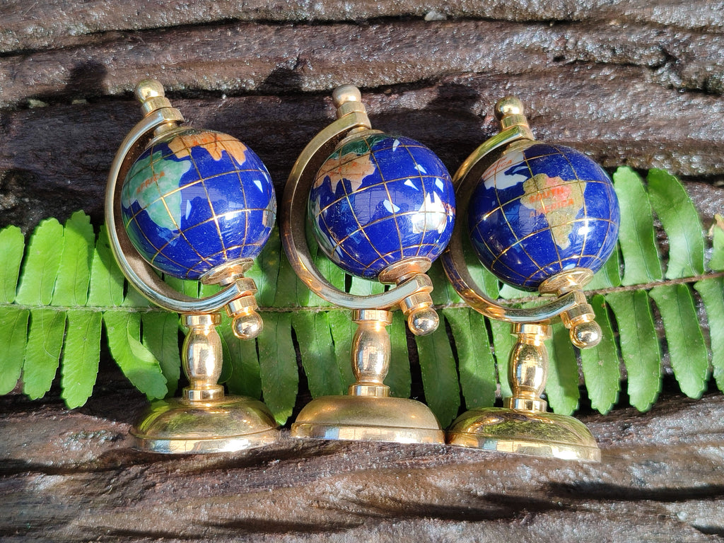 Polished Mini Gemstone World Globe on a Stand - Sold Per Item - From China - Toprock Gemstones and Minerals 