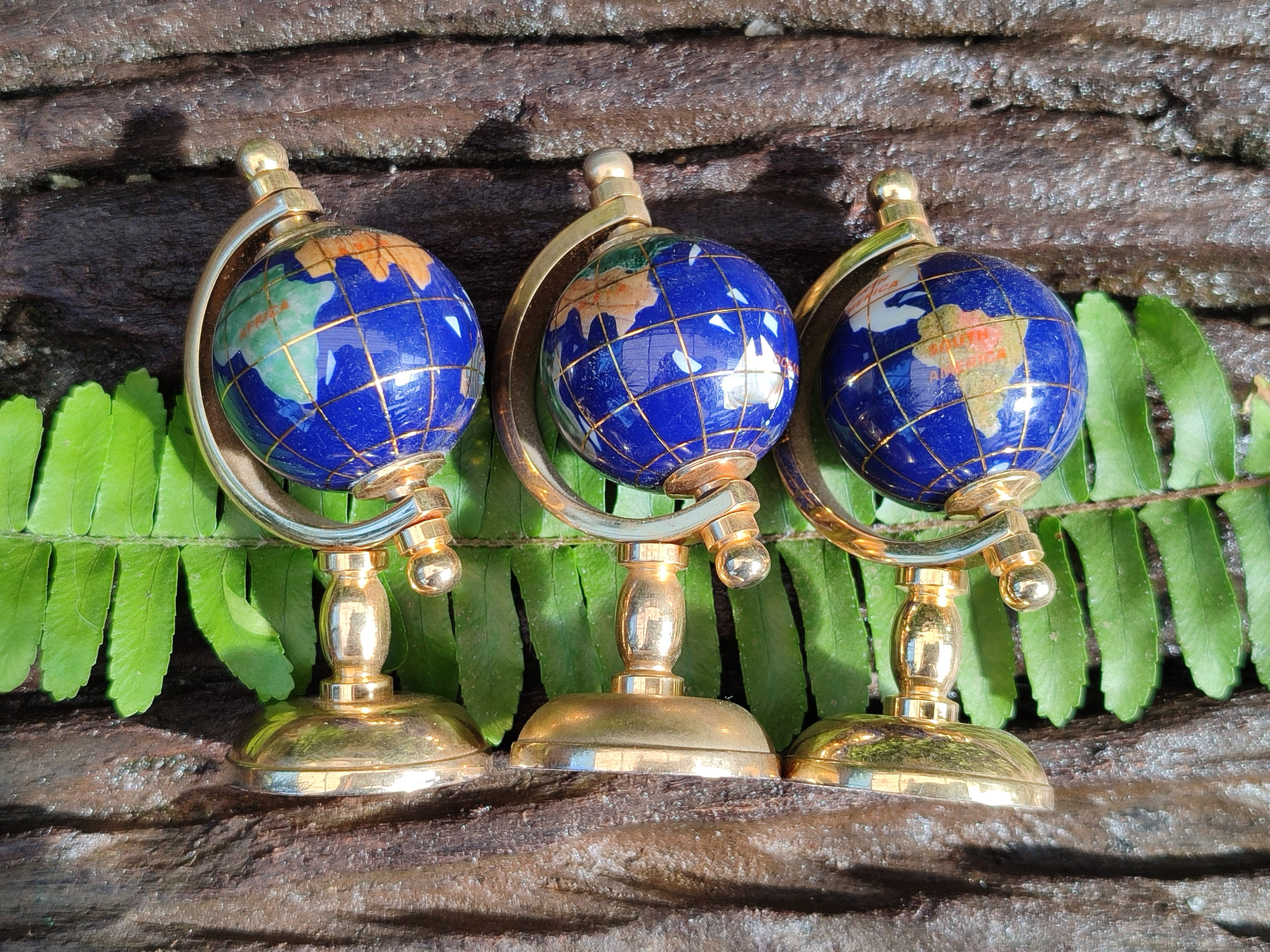 Polished Mini Gemstone World Globe on a Stand - Sold Per Item - From China - Toprock Gemstones and Minerals 
