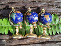 Polished Mini Gemstone World Globe on a Stand - Sold Per Item - From China