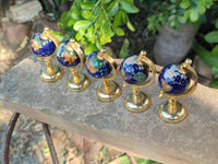 Polished Mini Gemstone World Globe on a Stand - Sold Per Item - From China