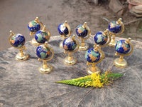 Polished Mini Gemstone World Globe on a Stand - Sold Per Item - From China