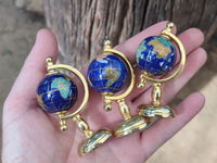 Polished Mini Gemstone World Globe on a Stand - Sold Per Item - From China