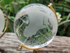 Polished Lead Glass World Globe on Copper Stand - sold per item - From China - Toprock Gemstones and Minerals 