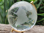Polished Lead Glass World Globe on Copper Stand - sold per item - From China - Toprock Gemstones and Minerals 