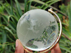 Polished Lead Glass World Globe on Copper Stand - sold per item - From China - Toprock Gemstones and Minerals 