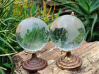 Polished Lead Glass World Globe on Copper Stand - sold per item - From China - Toprock Gemstones and Minerals 
