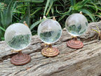 Polished Lead Glass World Globe on Copper Stand - sold per item - From China - Toprock Gemstones and Minerals 