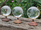 Polished Lead Glass World Globe on Copper Stand - sold per item - From China - Toprock Gemstones and Minerals 
