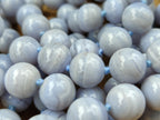Polished Medium Namibian Blue Lace Agate Ball Shaped Bead Necklace - Sold per Item- From Namibia - Toprock Gemstones and Minerals 