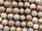 Polished Picture Stone Jasper Ball Shaped Bead Necklace - Sold Per Item - From Namibia - Toprock Gemstones and Minerals 