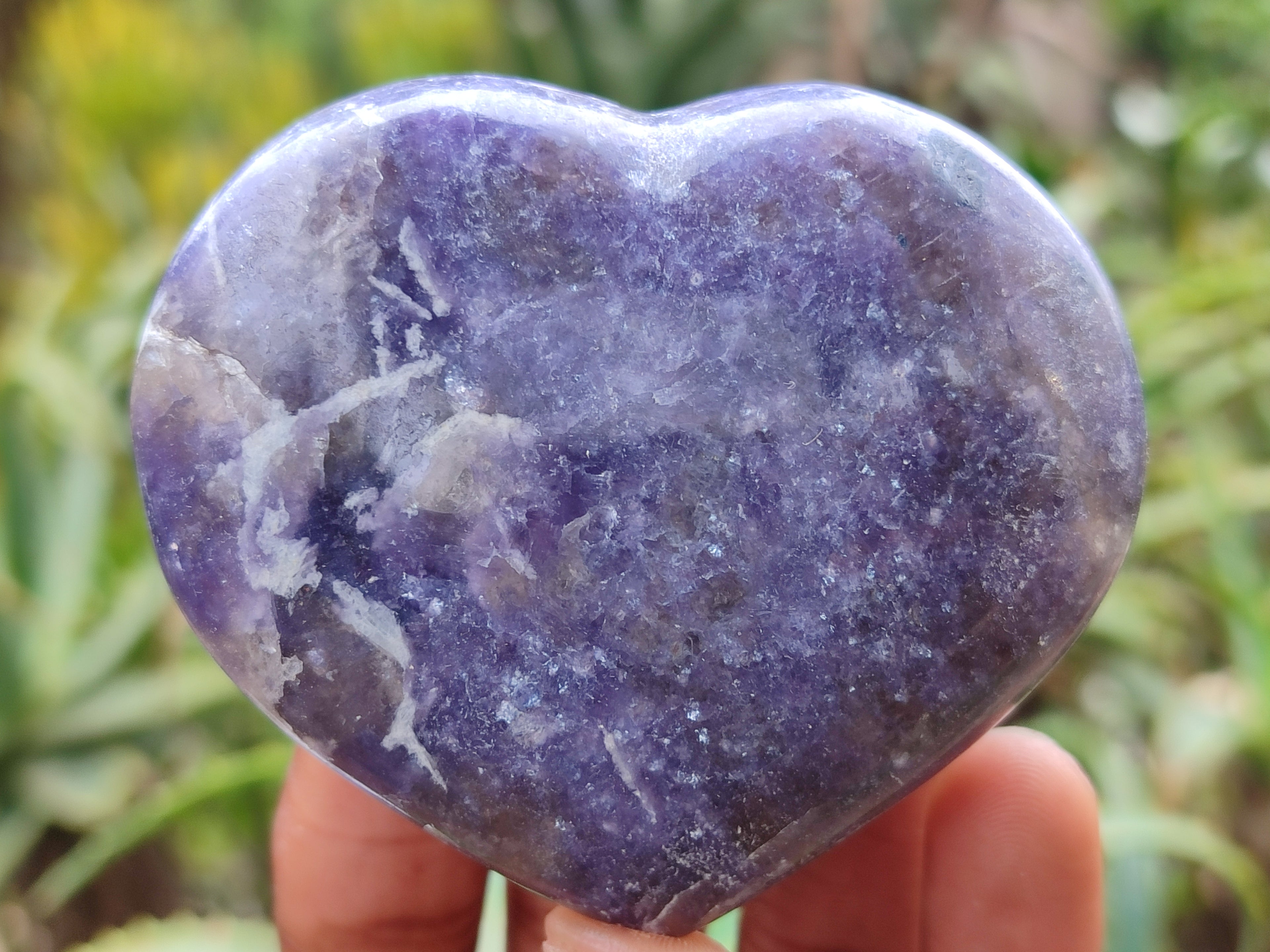 Polished Lepidolite Gemstone Hearts x 6 From Madagascar - Toprock Gemstones and Minerals 