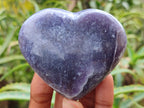 Polished Lepidolite Gemstone Hearts x 6 From Madagascar - Toprock Gemstones and Minerals 