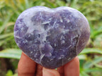 Polished Lepidolite Gemstone Hearts x 6 From Madagascar - Toprock Gemstones and Minerals 