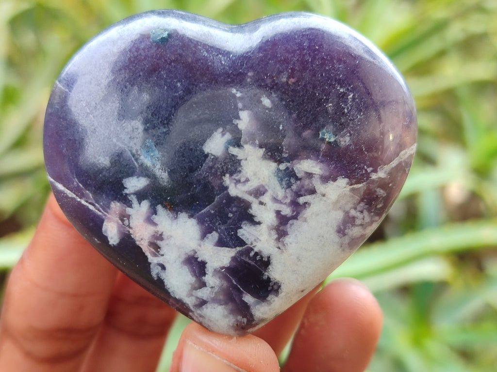 Polished Lepidolite Gemstone Hearts x 6 From Madagascar - Toprock Gemstones and Minerals 