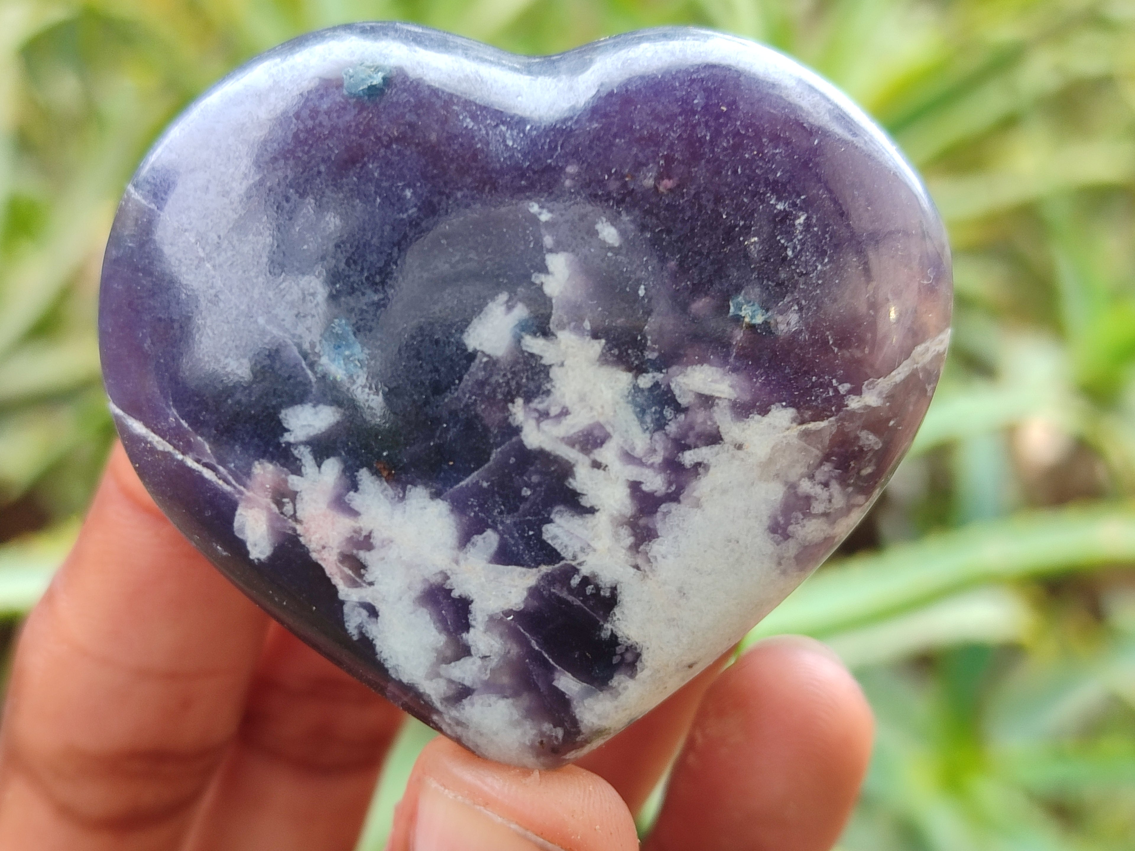 Polished Lepidolite Gemstone Hearts x 6 From Madagascar - Toprock Gemstones and Minerals 