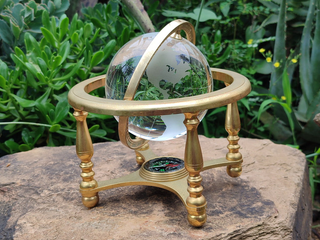 Polished Lead Glass World Globe - Sold Per Item - From China - Toprock Gemstones and Minerals 