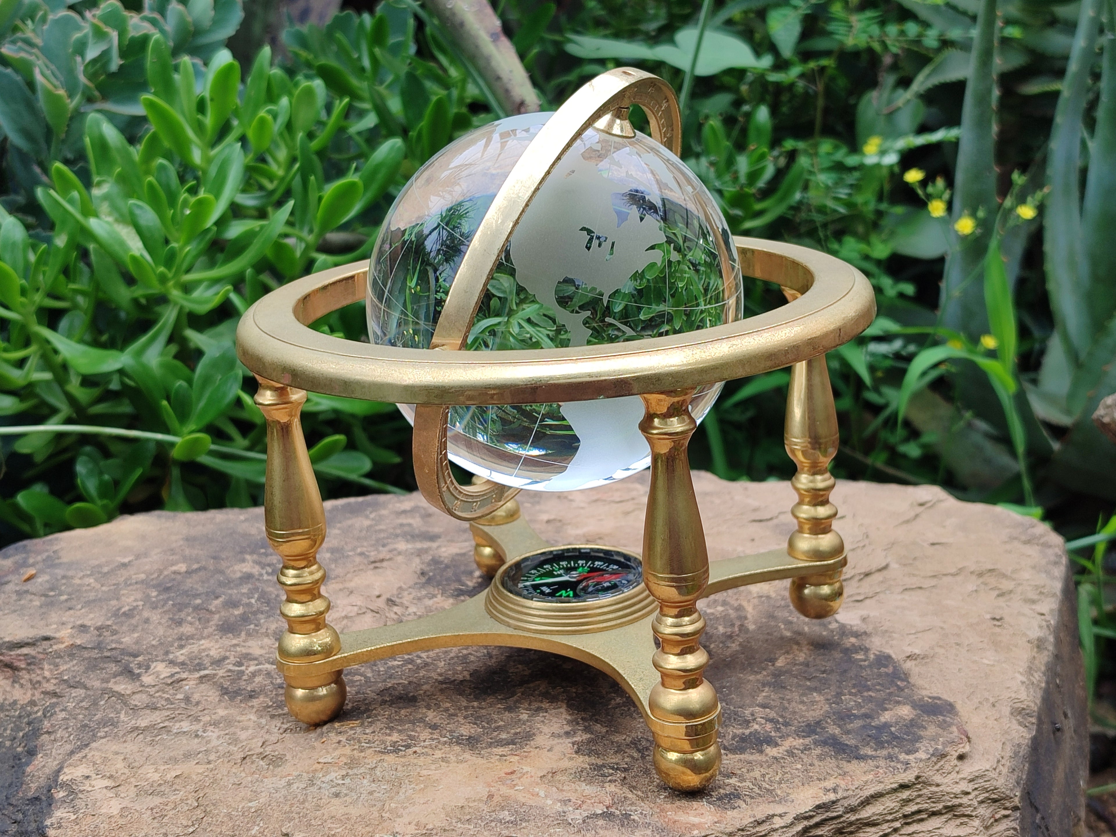 Polished Lead Glass World Globe - Sold Per Item - From China - Toprock Gemstones and Minerals 