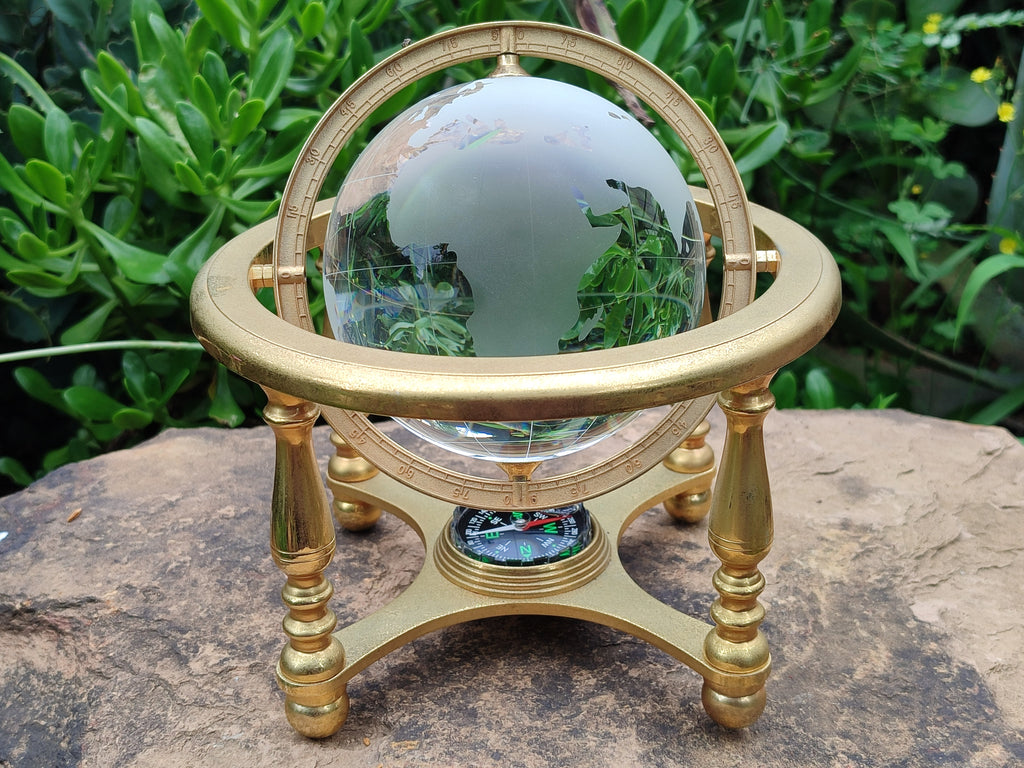 Polished Lead Glass World Globe - Sold Per Item - From China - Toprock Gemstones and Minerals 