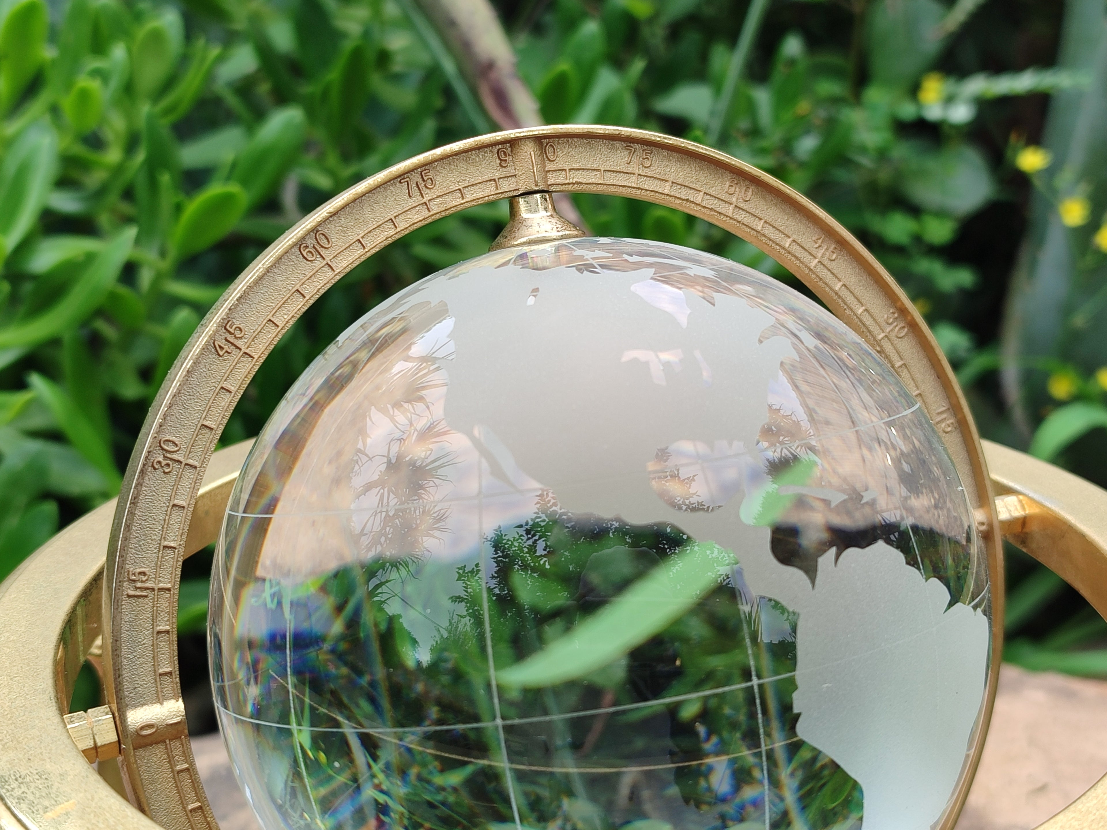 Polished Lead Glass World Globe - Sold Per Item - From China - Toprock Gemstones and Minerals 