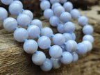 Polished Small Namibian Blue Lace Agate Ball Shaped Bead Necklace - Sold per Item- From Namibia - Toprock Gemstones and Minerals 