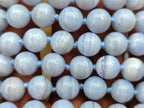 Polished Small Namibian Blue Lace Agate Ball Shaped Bead Necklace - Sold per Item- From Namibia - Toprock Gemstones and Minerals 