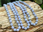 Polished Small Namibian Blue Lace Agate Ball Shaped Bead Necklace - Sold per Item- From Namibia - Toprock Gemstones and Minerals 
