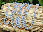Polished Small Namibian Blue Lace Agate Ball Shaped Bead Necklace - Sold per Item- From Namibia - Toprock Gemstones and Minerals 