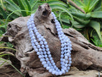Polished Small Namibian Blue Lace Agate Ball Shaped Bead Necklace - Sold per Item- From Namibia - Toprock Gemstones and Minerals 