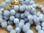 Polished Small Namibian Blue Lace Agate Faceted Bead Necklace - Sold per Item- From Namibia - Toprock Gemstones and Minerals 