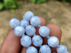 Polished Small Namibian Blue Lace Agate Faceted Bead Necklace - Sold per Item- From Namibia - Toprock Gemstones and Minerals 
