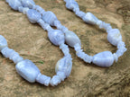 Polished Namibian Blue Lace Agate Mixed Tumble Stone Bead Necklace - Sold per Item- From Namibia - Toprock Gemstones and Minerals 