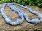 Polished Namibian Blue Lace Agate Mixed Tumble Stone Bead Necklace - Sold per Item- From Namibia - Toprock Gemstones and Minerals 